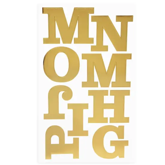 Craft Perfect Foil Alphabet Sticker Sheet 2IN-Gold {7}