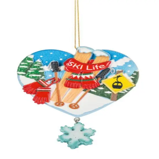 Ski Life Heart Ornament {1}