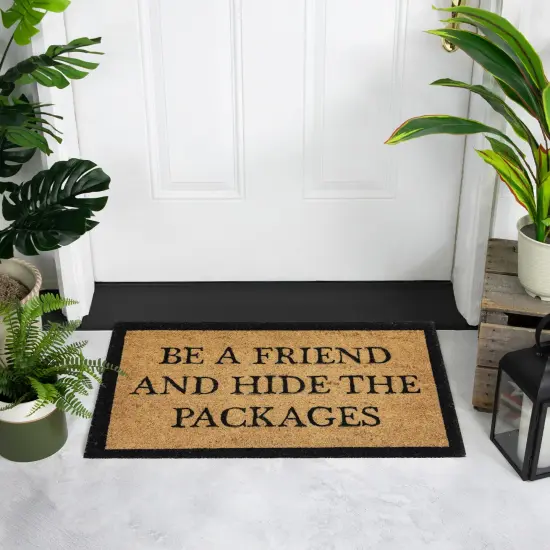 Northlight Rectangular "Hide The Packages" Doormat 30" x 18" Black {4}