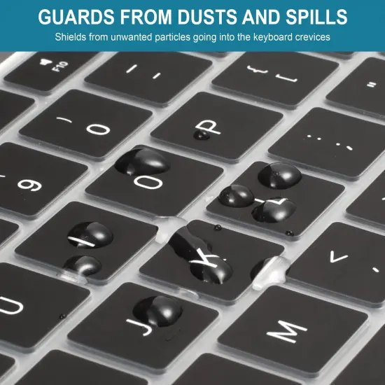 Insten 2 Pack Keyboard Cover Protector Compatible with 2020 Macbook Pro 13", Ultra Thin Silicone Skin, Tactile Feeling, Anti-Dust, Clear & Black {4}