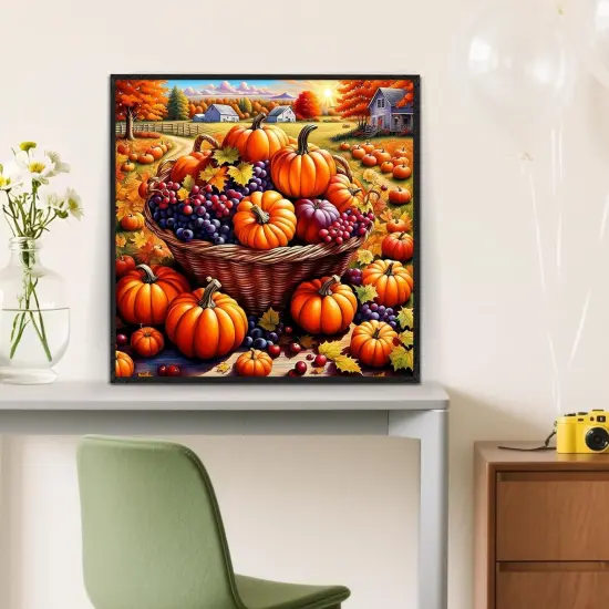 Fall Farm Pumpkin Basket Diamond Painting Kits for Adults {2}