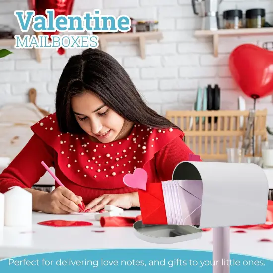 4E's Novelty 9" Tin Mailbox for Kids &ndash; Valentines Classroom Mailbox & Outdoor Pretend Play Toy {6}