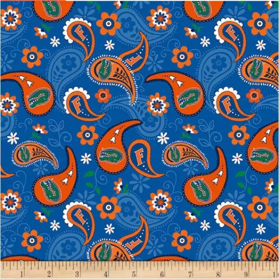 Licensed NCAA University of Florida Paisley FL-1200 Cotton Fabric by the Yard {1}