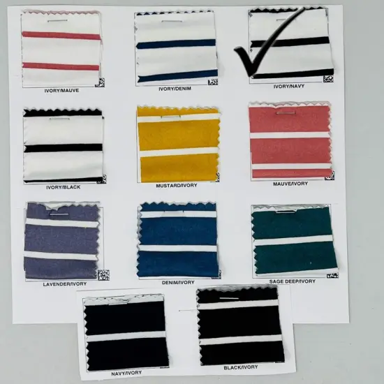 1 Yard DTY Double Brushed Knit Stripe Fabric Lightweight Stretch Fabric for Summer Clothing 58"60" Mustard/Ivory {4}