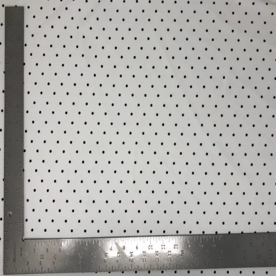 1 Yard Techno Crepe Knit Pin Polka Dot Print Fabric Stretch Textured 58"-60" Width Black/Ivory {3}