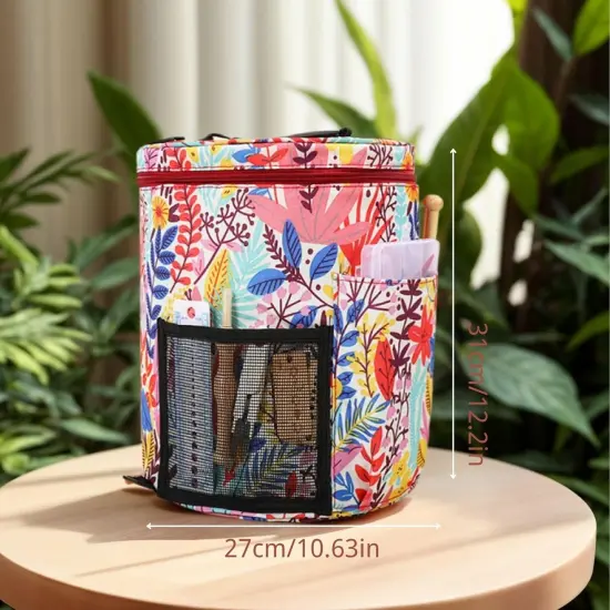 Large Crochet & Knitting Bag &ndash; Portable Yarn Storage Tote with Straps, Waterproof Organizer for Crafters {5}