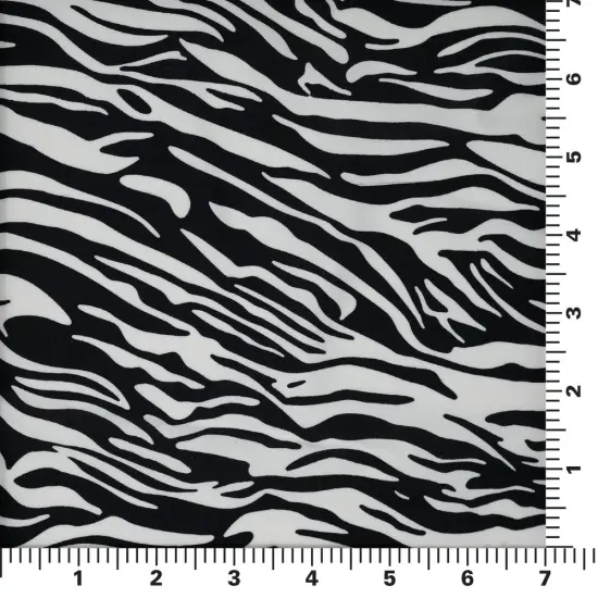 1 Yard Zebra Nouveau Printed Spandex Fabric 36" x 58/60" {2}