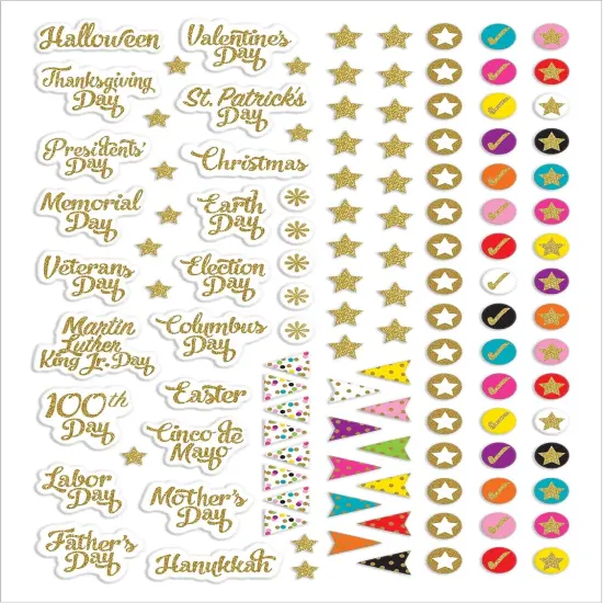 Teacher Lesson Planner w/Stickers, Confetti, 8-1/2-Inch x11-Inch, Multi {5}