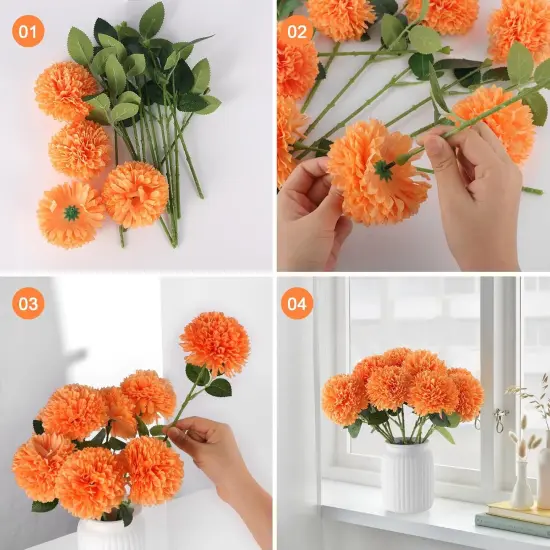 12 Pcs Artificial Chrysanthemums Flowers Ball {4}