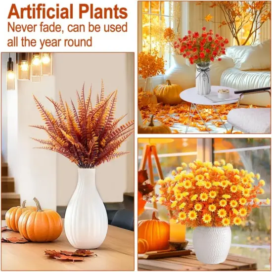 20 Bundles Artificial Fall Flowers Fall Decorations {2}