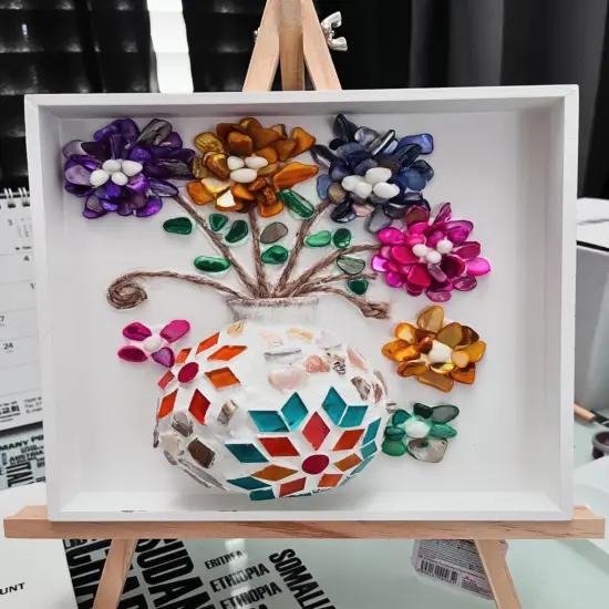 DIY Mosaic Vase Painting Kit &ndash; Arts & Crafts Kit with Flower Mosaic Stickers & Gems &ndash; Handmade Vase Craft for Kids & Adults &ndash; Room Decor & Christmas Gift {2}