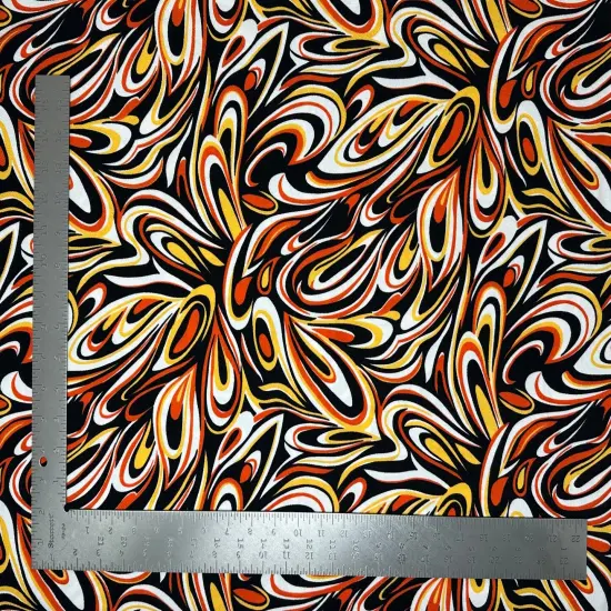 1 yard Liverpool knit geometric print fabric for skirts tops cardigans and crafts 60 inches wide Taupe {1}