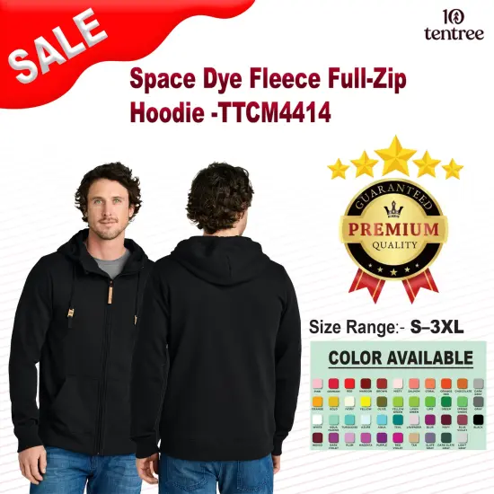 Tentree&reg; Space Dye Fleece Full-Zip Hoodie Grey Space Dy {5}