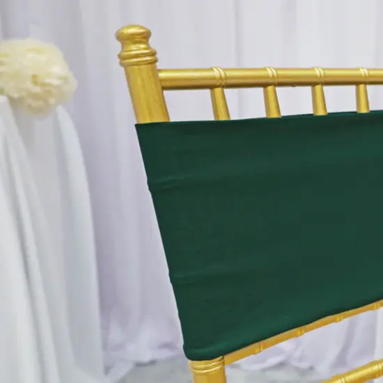 10 Pieces Hunter or Holly Green Spandex Chair Bands 7 x 13 Inches {5}