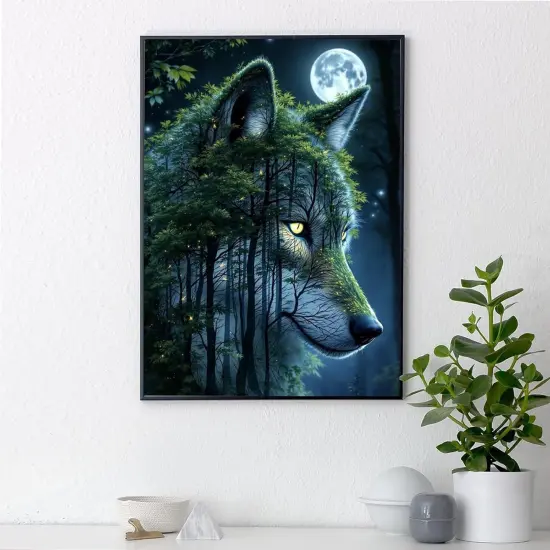 Wolf Forest 5D Diamond Painting Kit for Beginners {2}