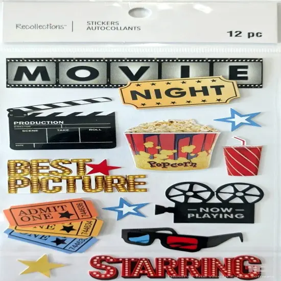 Recollections Movie Night Dimensional Stickers {1}
