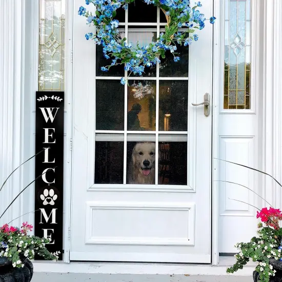 Welcome Sign for Front Porch Standing (Black) {3}