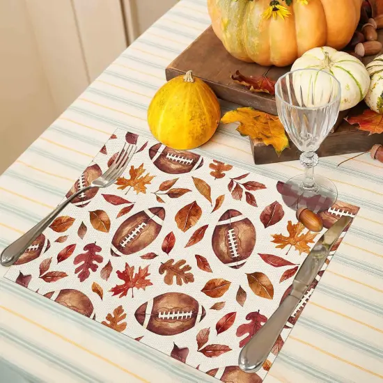 Set of 4 Fall Maple Leaves Placemats - 12x18 Inch {4}