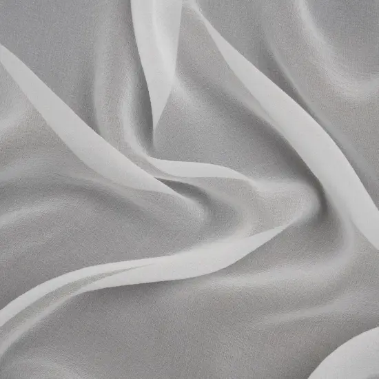 1 Yard Radiant White Silk Georgette Lightweight Flowing Designer Deadstock Fabric 52 inch Width {1}