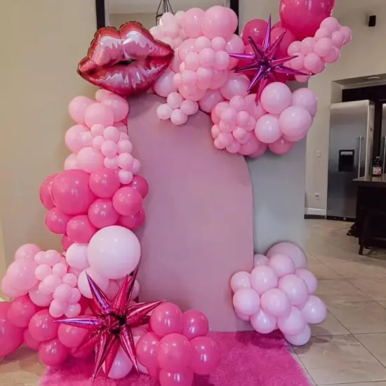 One-Piece, 27/22 Inch Foil Star Explosion Balloons(Hot Pink) {5}