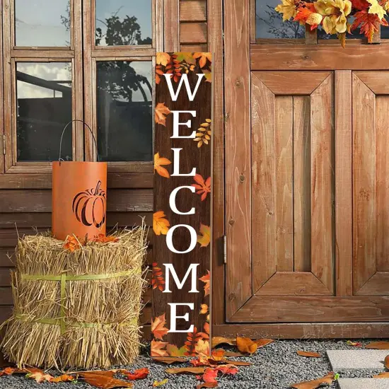 Fall Wooden Porch Sign (Brown) {1}