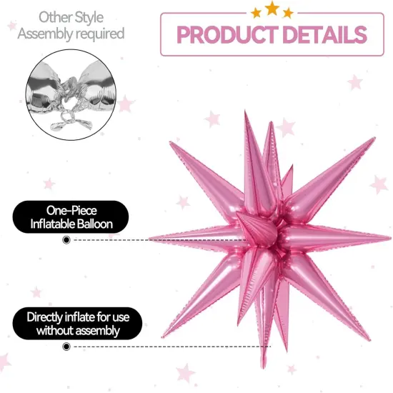 22Inch Large Green Pink Star Balloon(Green Pink) {2}