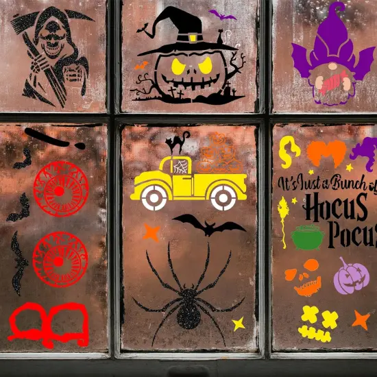19Pc Happy Halloween Stencils for Painting on Wood(Halloween Style) {4}