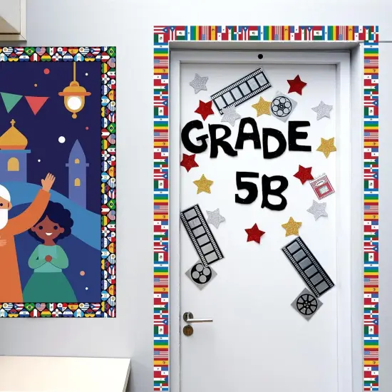 Hispanic Heritage Month Bulletin Board (blue-purple-pink pattern) {3}