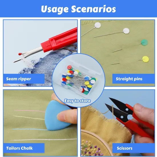 Seam Ripper Set (Bag, Scissors, Tape Measure, Thread) {5}