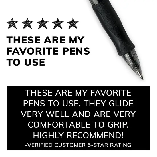 BIC Gelocity Original Black Gel Pens, Medium Point (0.7mm), 12-Count Pack, Retractable Gel Pens with Comfortable Grip {6}