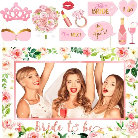 Bridal Shower Decorations Bride to Be Party Photo Booth Props Bride to Be Sign Bride to Be Sash Bridal Shower Party Supplies Bridal Shower Party Photo Booth Props Bachelorette Party {1}