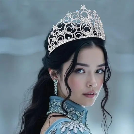 Crystal Crowns for Women, Crystal Bubble Tiara Bride Royal Queen Headband Princess Headpieces {2}