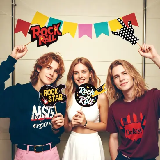 24 PCS Rock and Roll Photo Booth Props {4}