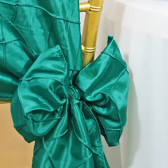 10 Pieces Rich Moss Green Pintuck Taffeta Chair Sashes 9.5 x 108 Inches {5}