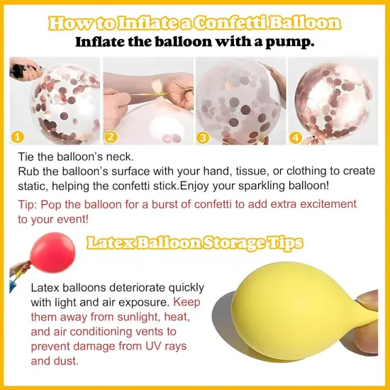 Anniversary Decorations &ndash; Foil Balloon Banner with Confetti and Heart Balloons (Black Red) {5}