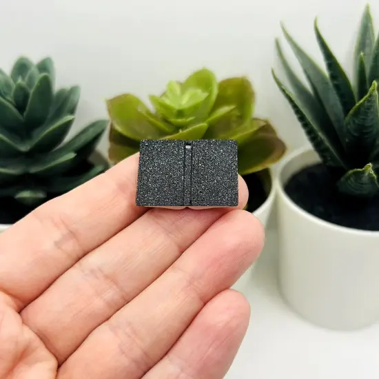 3D Black Open Book Charms, 25x20mm {5}