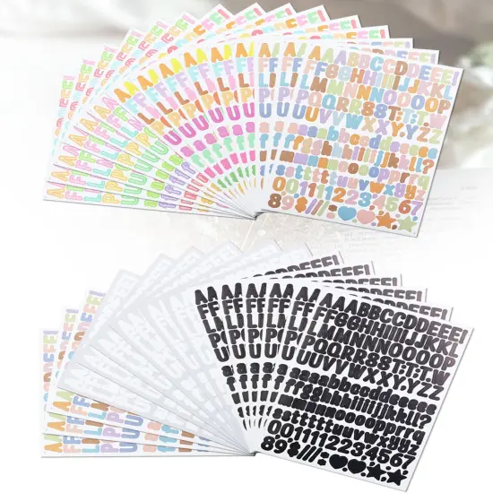4560 Pieces Multicolor 1/2 Inch Letter Stickers {5}