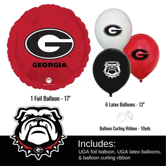 Georgia Bulldogs Balloons Party Supplies &ndash; University of Georgia UGA Logo Latex & Foil Balloons for Tailgates, Graduations, and Game Day Parties {2}