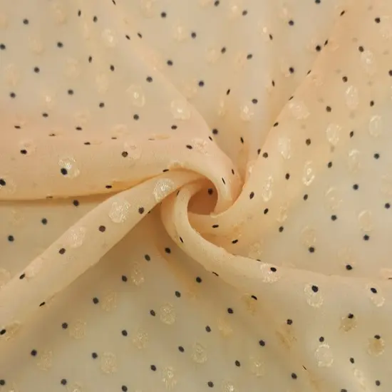 1 Yard Banana or Charcoal Clip Dot Chiffon Soft Sheer Polyester Fabric for Apparel & Sarees, 57/58" Wide {1}