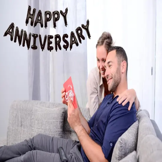16Inch - Black Happy Anniversary Balloons {3}