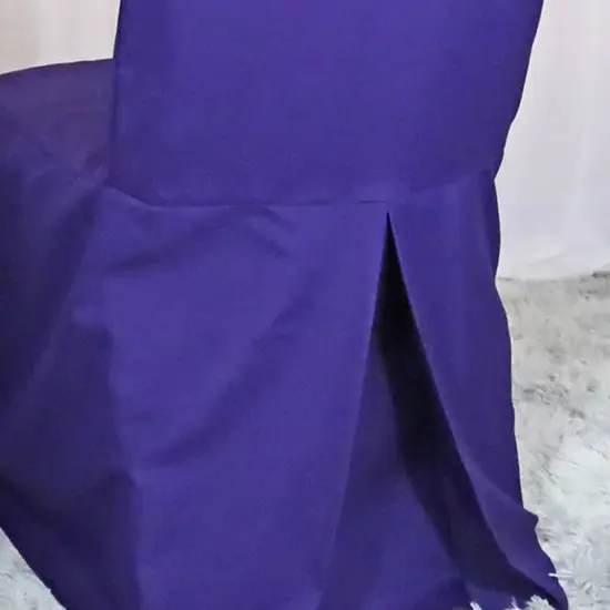 Regency Purple Chair Cover, Polyester Banquet Seat Slipcover for Events {4}
