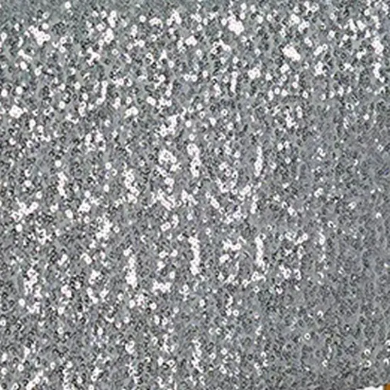 1 Piece Silver Sequin Spandex Chair Cap 13.5 inch by 10 inch Banquet Cover {3}