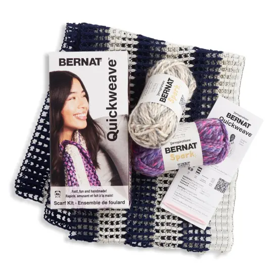 Bernat Scarf Weaving Kit 24 pack-Purple Tartan {5}