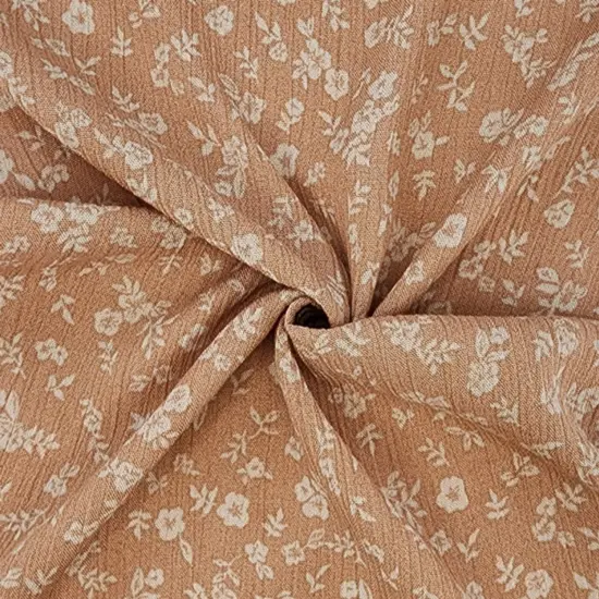 1 Yard Rayon Crinkle Fabric Sandstone 50/52" Wide Lightweight 125 GSM Woven {3}