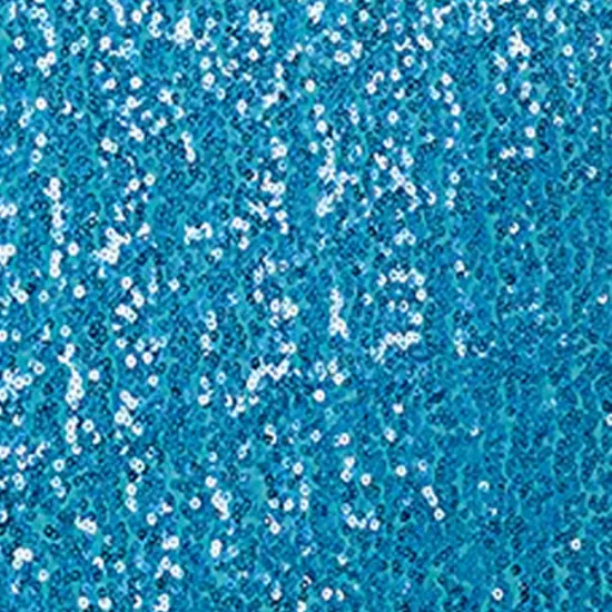 1 Piece Turquoise Sequin Spandex Chair Cap 13.5 inch by 10 inch Event Decoration {4}
