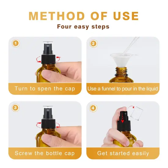 Amber Glass Spray Bottles 4oz {2}