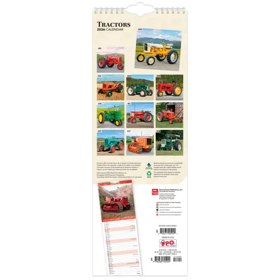 Tractors | 20265.7 x 16.5 Inch (Hanging) Monthly Slimline Wall Calendar {2}