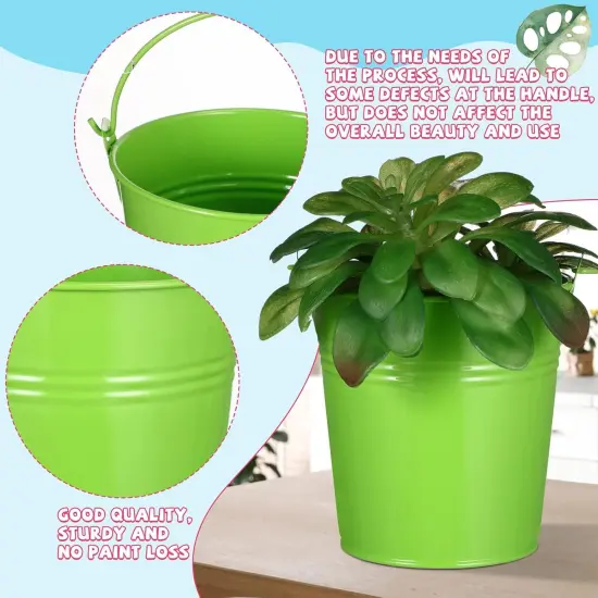 24 Pieces Small Metal Buckets Colored {2}