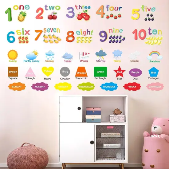 Alphabet Numbers Wall Stickers for Classroom {3}