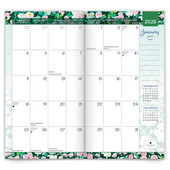 House of Turnowsky OFFICIAL | 2026-2027 3.5 x 6.5 Inch Two Year Monthly Pocket Planner Calendar | Foil Stamped Cover {3}